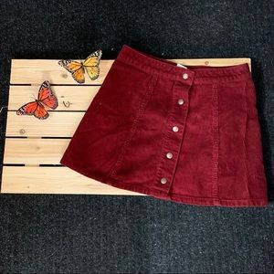 Red Corduroy Skirt